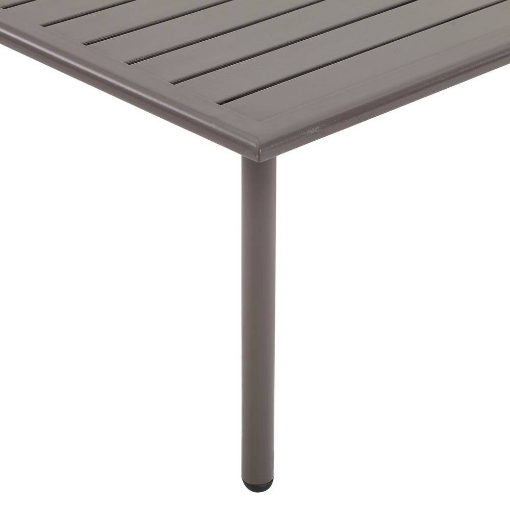 Alt View 2. Outdoor Escape - Brown Metal Side Table for Patio – Small Outdoor Pool Side Table - Light Brown.