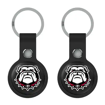 Front. Keyscaper - Black Georgia Bulldogs Two-Pack AirTag Holders - No Size - Black.