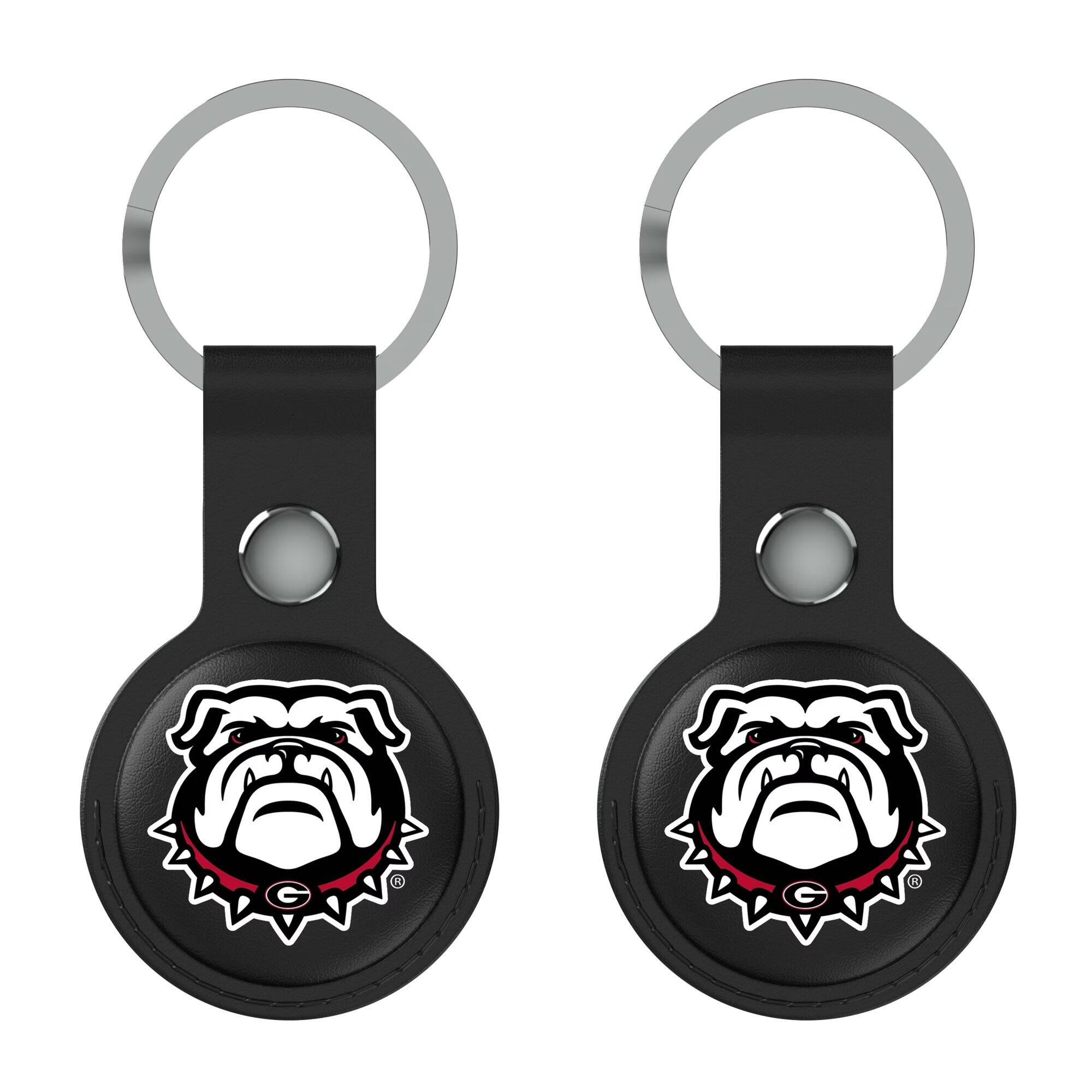 Front. Keyscaper - Black Georgia Bulldogs Two-Pack AirTag Holders - No Size - Black.