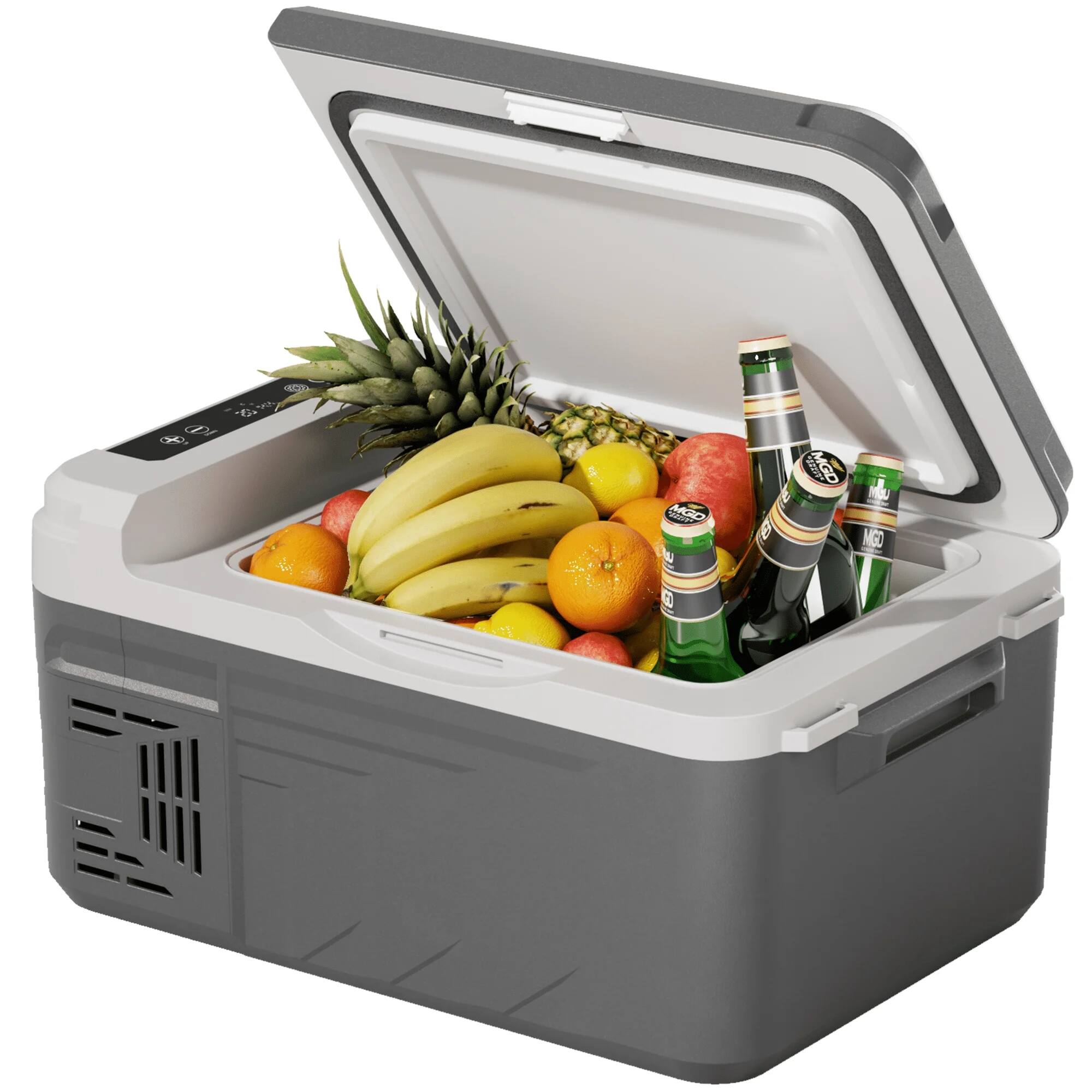 SIMZLIFE - 12 Volt Car Refrigerator 11 Quart (10L) -Car Fridge with APP Control, -4℉~68℉, Portable Freezer for RV, Camping, Travel - Gray