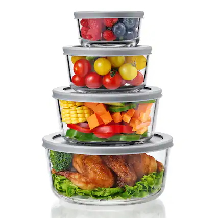 Front. Sorbus - 4 Pack Glass Meal Prep & Food Storage Containers with Airtight Lids Microwave & Freezer Safe - Clear.
