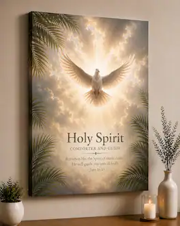 FC Design - Large Holy Spirit Dove Canvas Print 24x36" Heavenly Cloud Christian Spiritual Art Painting Home Wall Decor - MultiColor