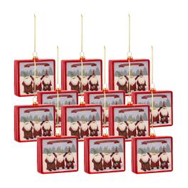 BreeBe - Gnome Merry Christmas Ornament (Set of 12) - Red, White