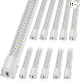VEVOR - 10 Pack LED Shop Light,4 FT, 40W Linkable Shop Light Fixture,6500 LM Ceiling Lights 59 in Power Cords with ON/OFF Switch - White