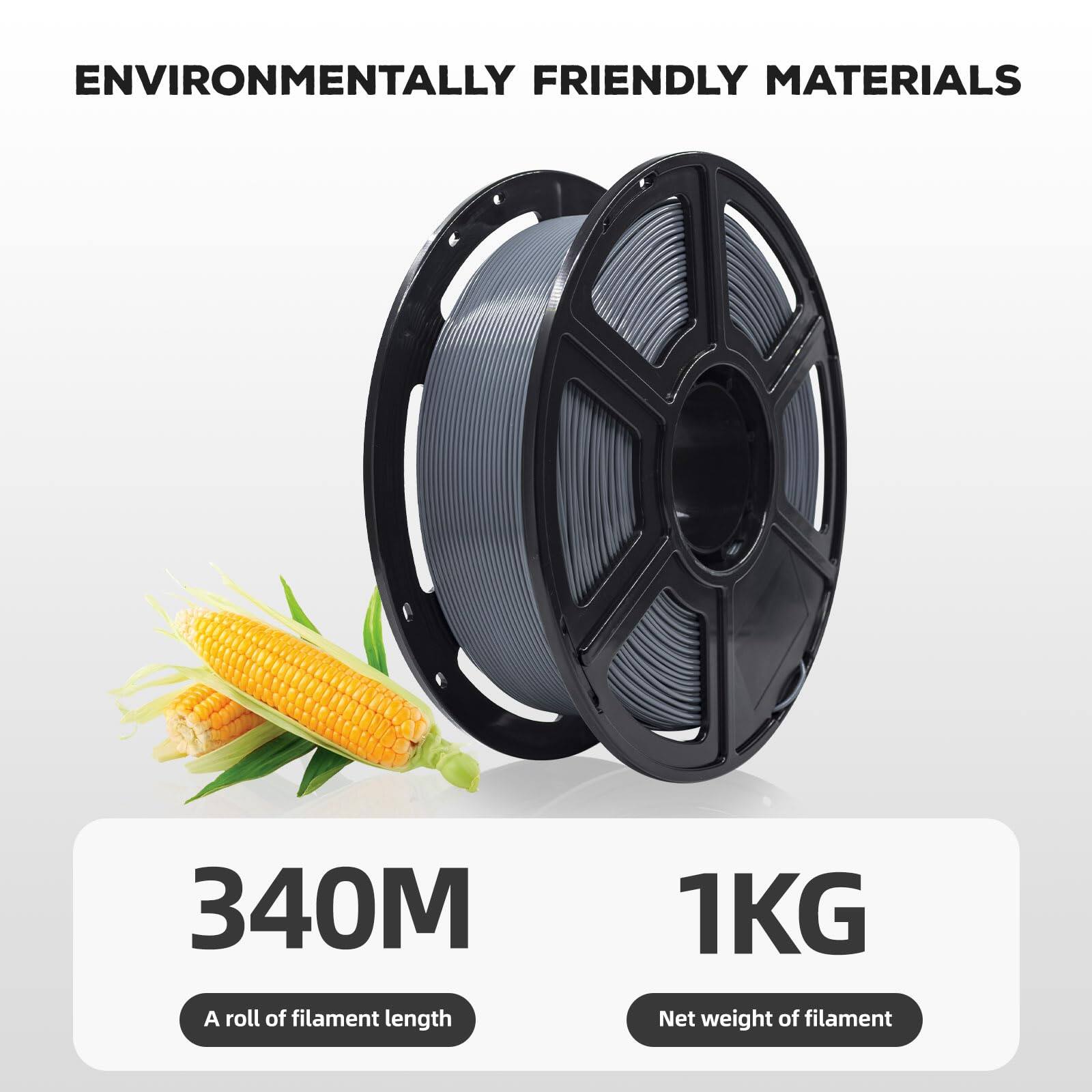 ENVIRONMENTALLY FRIENDLY MATERIALS

340M
A roll of filament length

1KG
Net weight of filament
