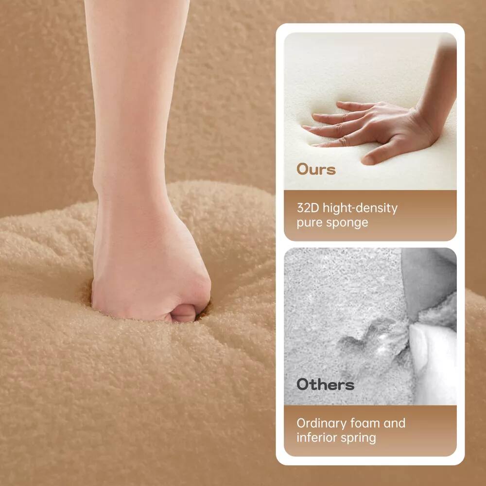 Ours  
32D high-density pure sponge  

Others  
Ordinary foam and inferior spring