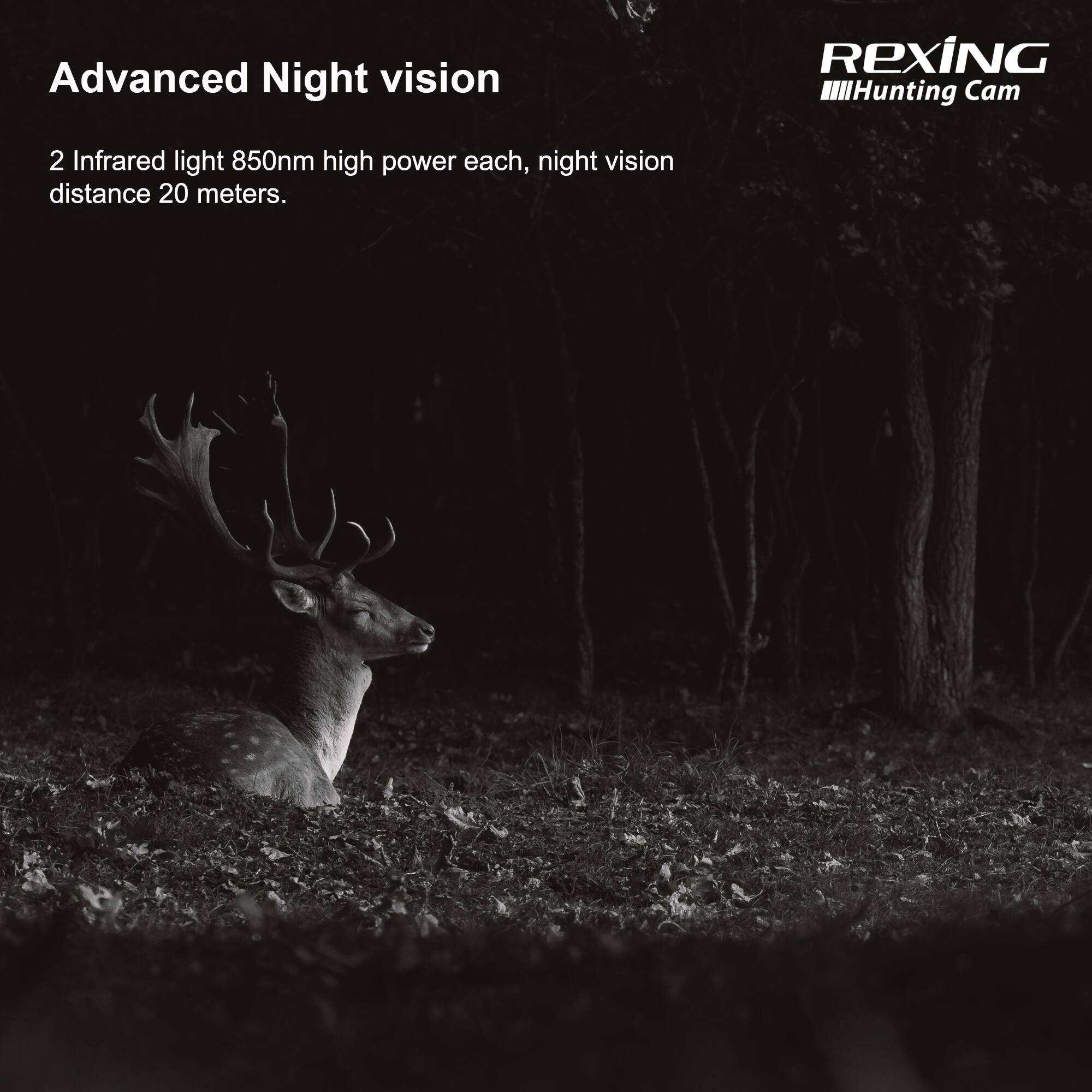 Advanced Night Vision

2 Infrared light 850nm high power each, night vision distance 20 meters.