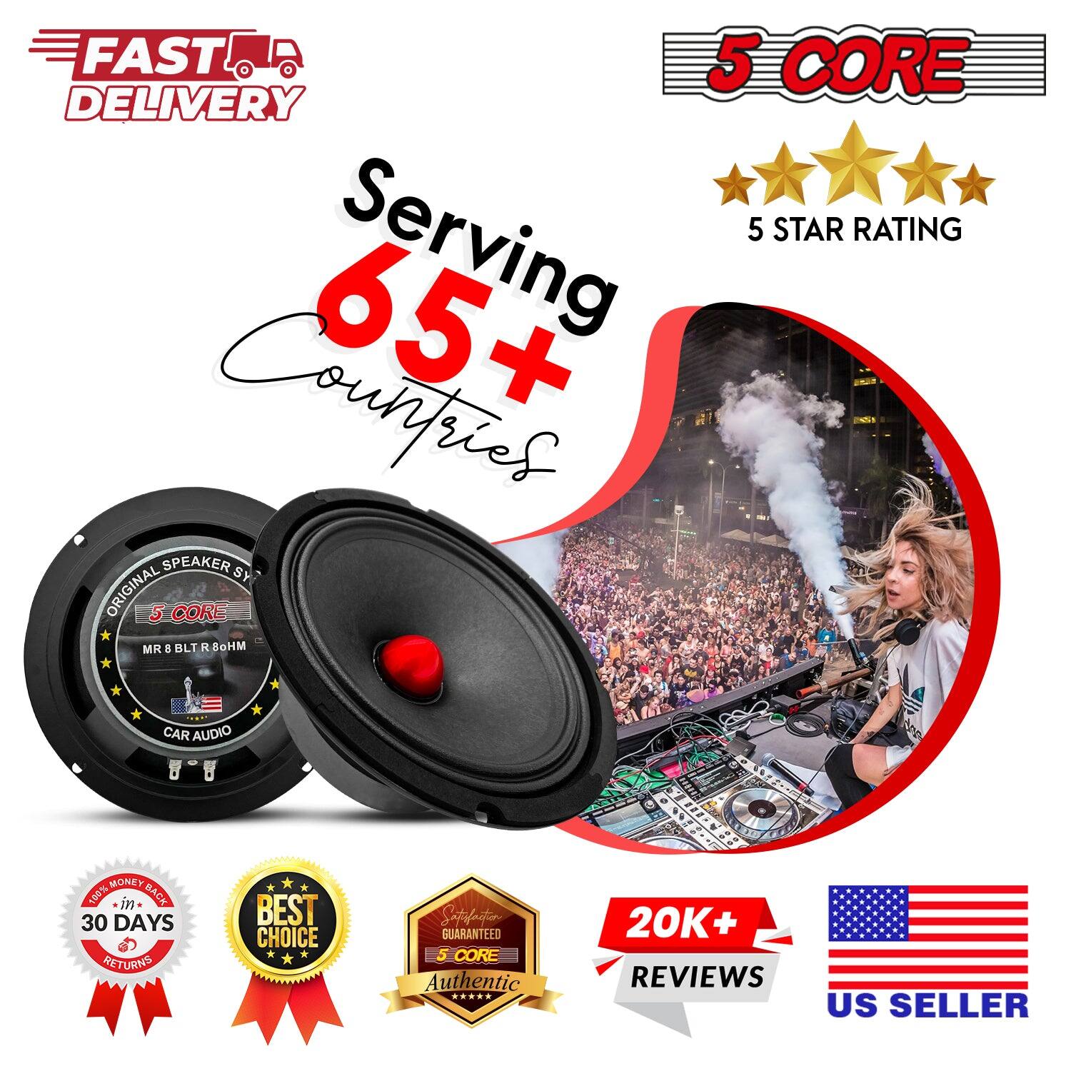 FAST DELIVERY  
5 CORE  
5 STAR RATING  
Serving 65+ Countries  
ORIGINAL 5 CORE MR 6 BLT R 8Ω 80HM  
CAR AUDIO  
100% MONEY BACK 30 DAYS RETURNS  
BEST CHOICE  
GUARANTEED 5 CORE Authentic  
20K+ REVIEWS  
US SELLER
