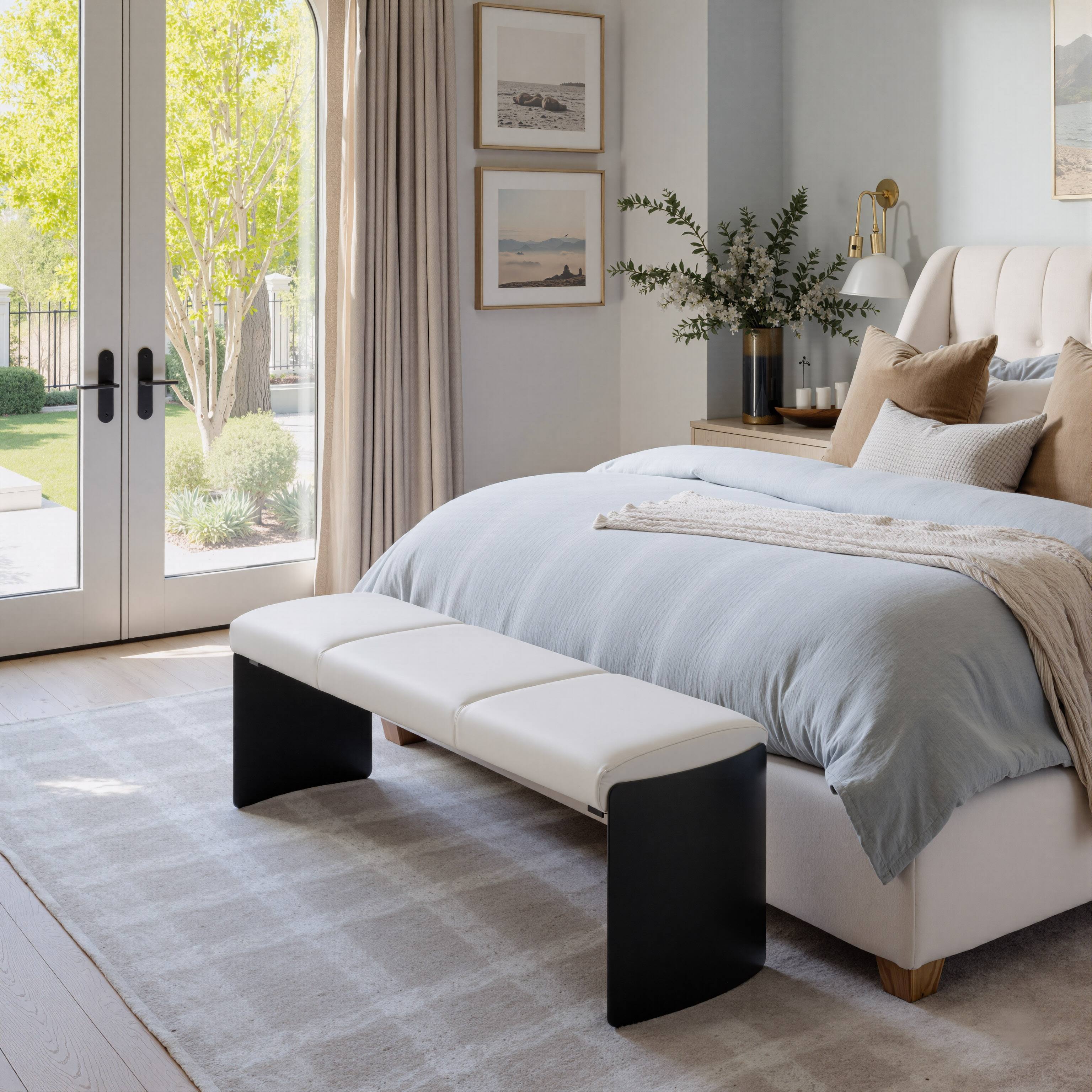 Angle. Hivvago - Mur Bench White - White.