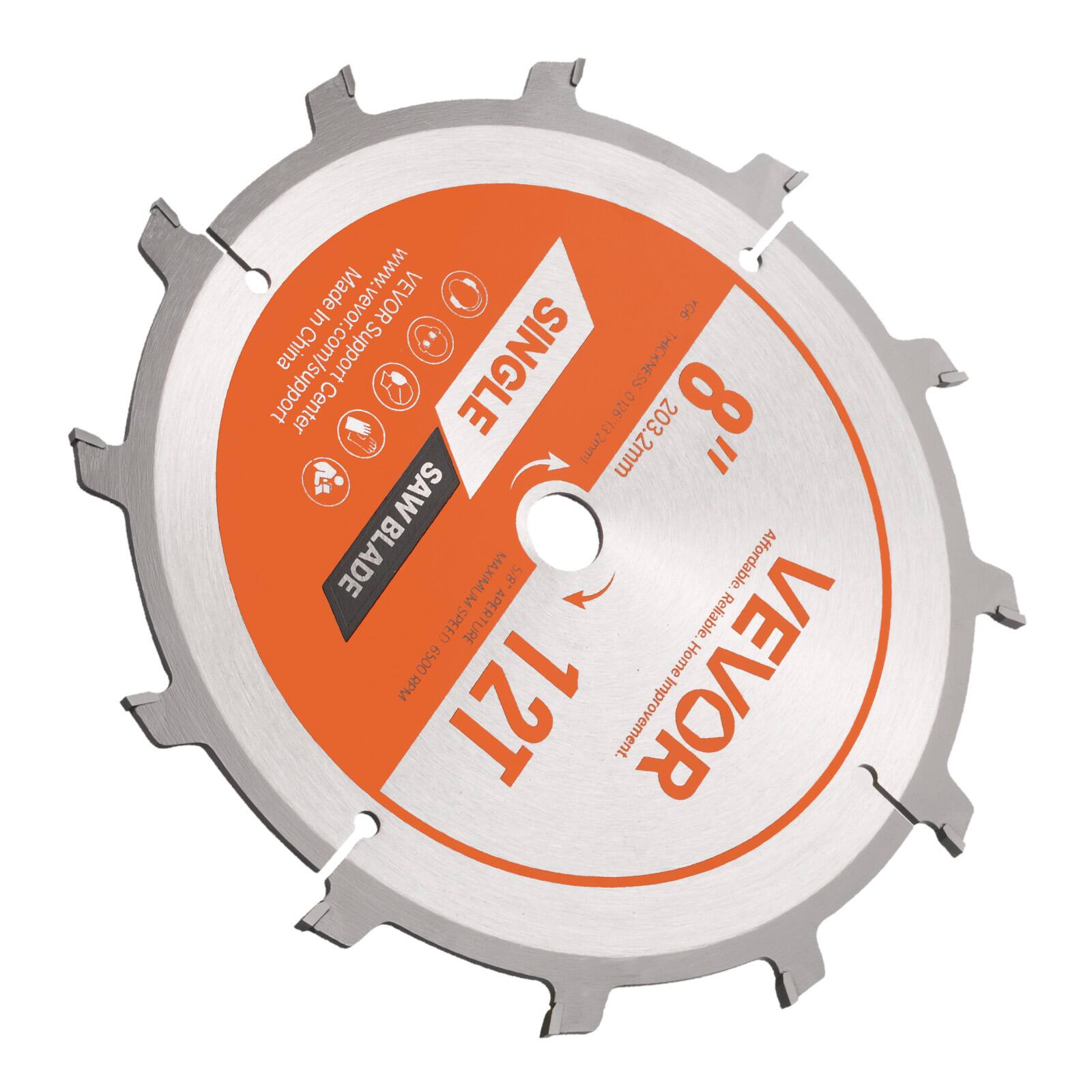Sure, here is the corrected and grouped text from the image:

- VEVOR
- 12" (305mm)
- 8" (203mm)
- SAWBLADE
- MAXIMUM SPEED 6500 RPM
- 12T
- Affordable
- Reliable
- THICKNESS 2mm
- SINGLE
- Center
- 9C0
- China Support
- www.vevor.com/support
- Made in China
- Safety Instructions
- Never run the saw without a guard
- Never use the saw without a guard
- Never use the saw without a guard
- Never use the saw without a guard
- Never use the saw without a guard
- Never use the saw without a guard
- Never use the saw without a guard
- Never use the saw without a guard
- Never use the saw without a guard
- Never use the saw without a guard
- Never use the saw without a guard
- Never use the saw without a guard
- Never use the saw without a guard
- Never use the saw without a guard
- Never use the saw without a guard
- Never use the saw without a guard
- Never use