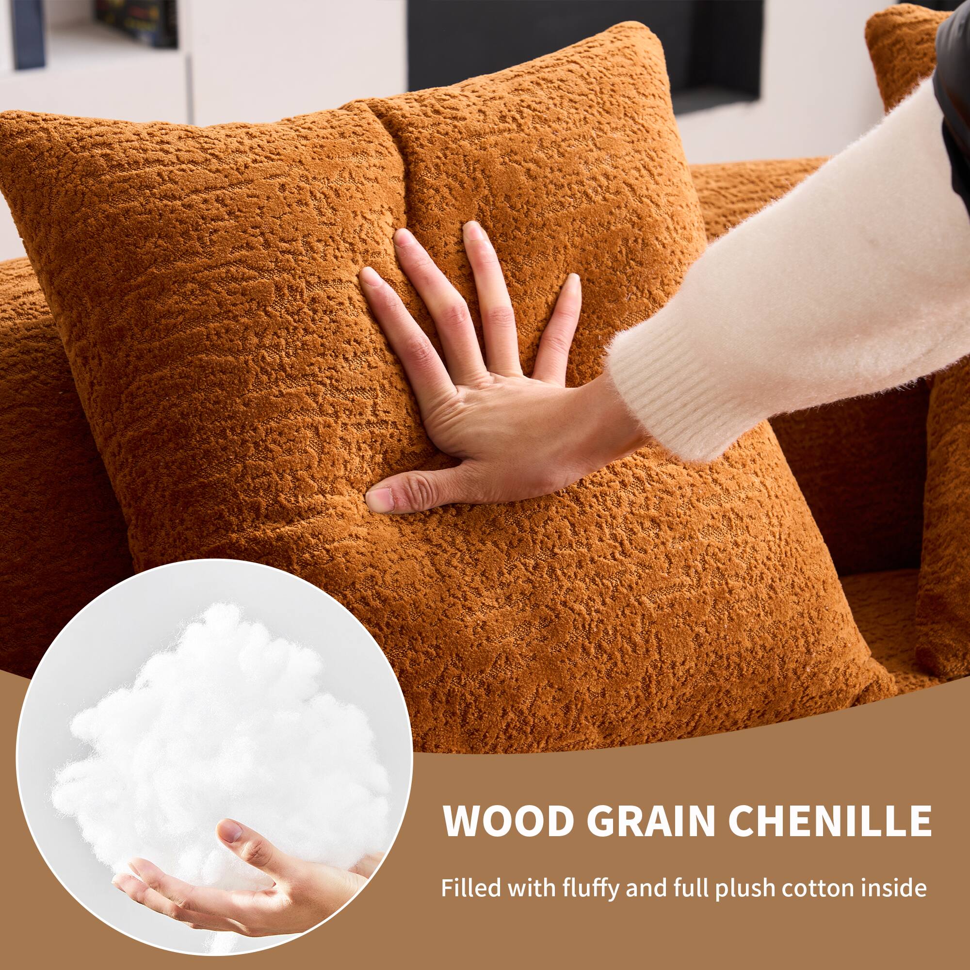 WOOD GRAIN CHENILLE  
Filled with fluffy and full plush cotton inside