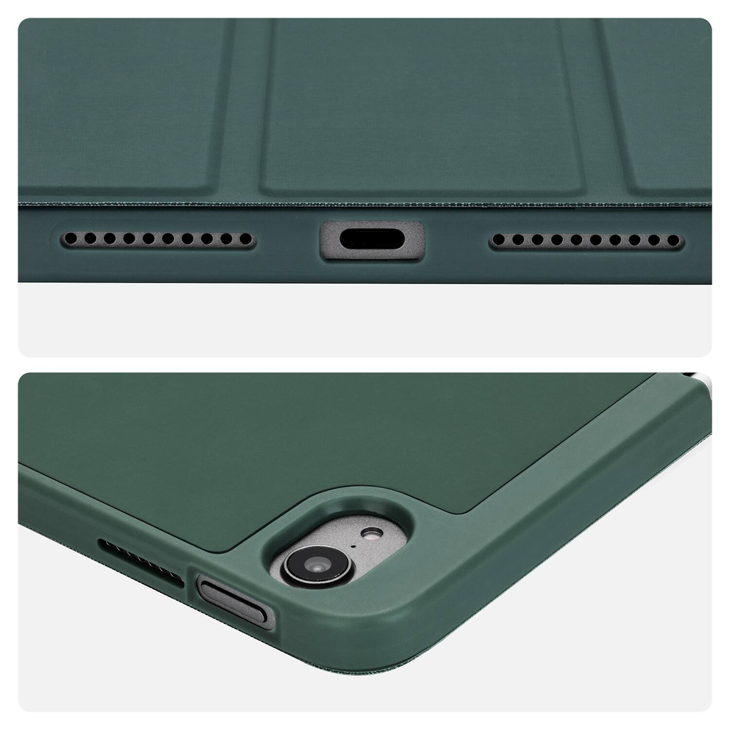 Back. Vena - For Apple iPad Mini 6 Case, iPad Mini A17 Pro Case, iPad Mini 7 Case, Slim Trifold Stand, Protective Cover Green - Green.