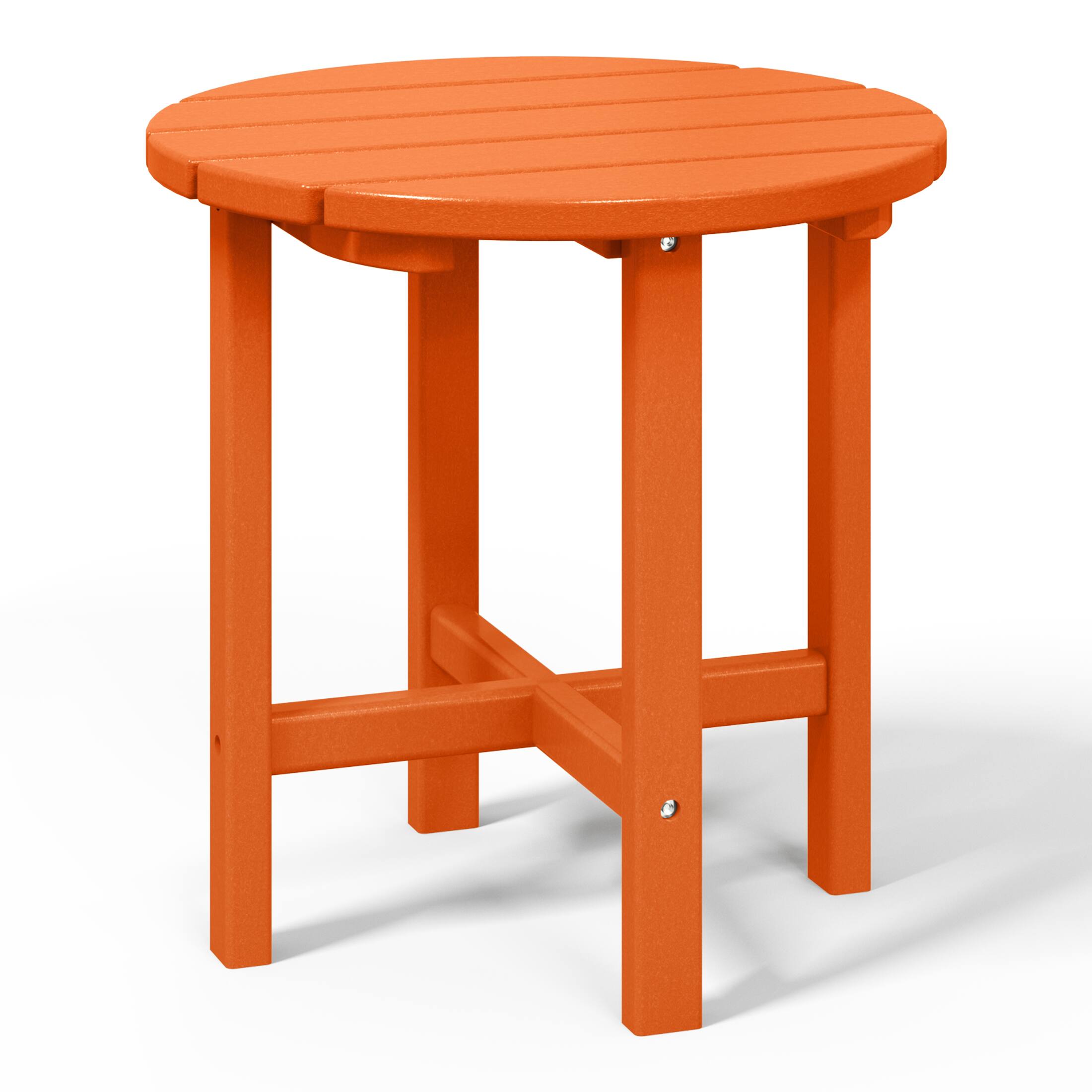 Left. WestinTrends - WestinTrends Dylan Adirondack Round Outdoor Side Table - Orange.