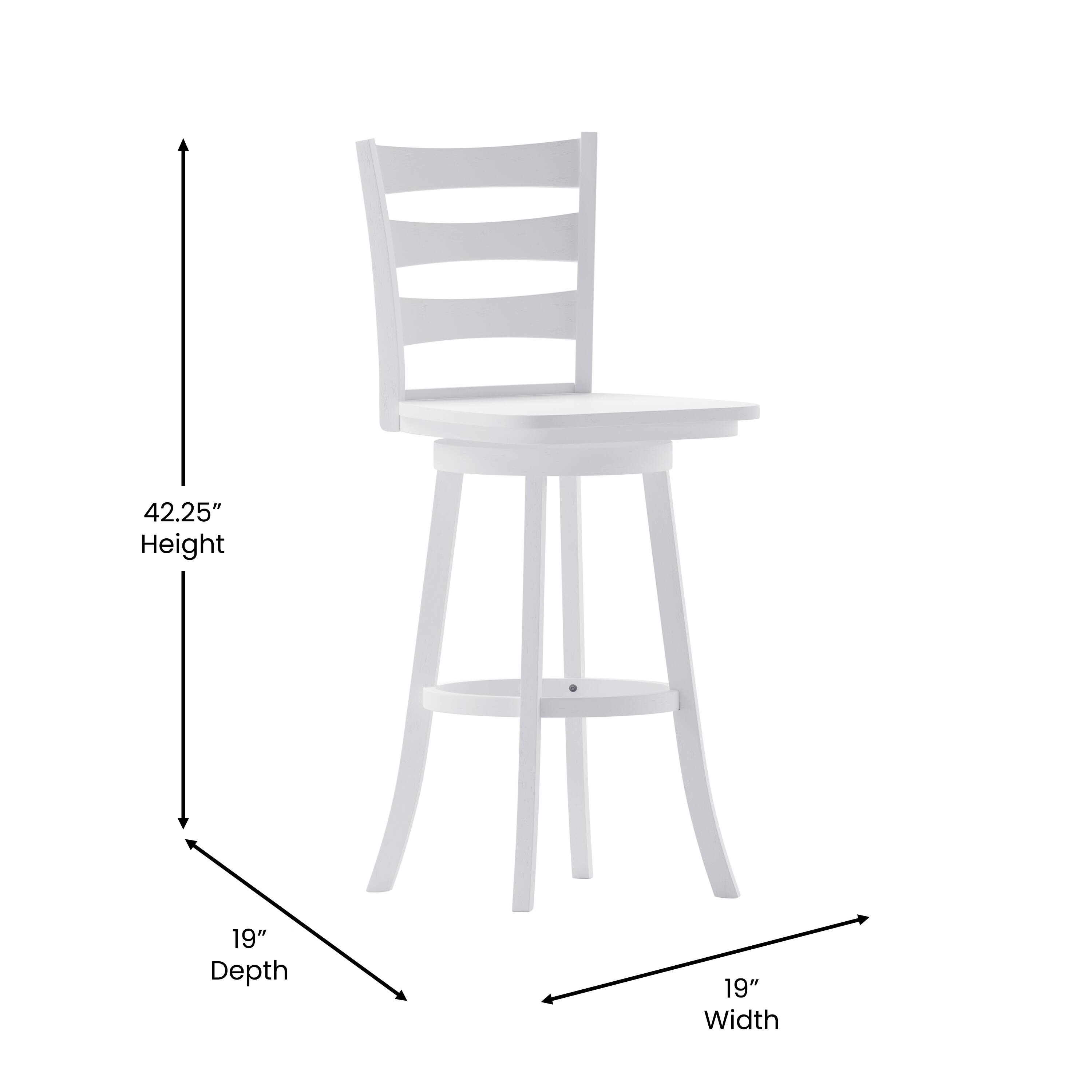 42.25" Height, 19" Depth, 19" Width