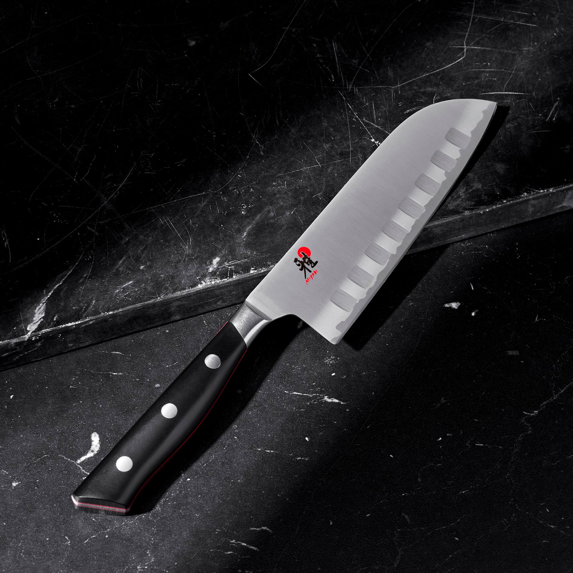 Alt View 1. Miyabi - Miyabi Evolution 5.5-inch Santoku Knife - Stainless Steel.