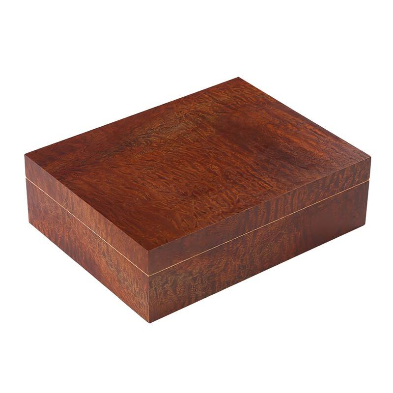 Alt View 1. Prestige - Vizcaya Makore Humidor - Makore Pommel Wood Finish.