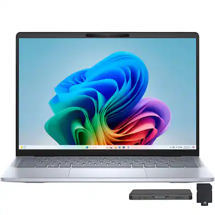 Front. Dell - Dell Inspiron Plus 14" 2K Touch Laptop,Snapdragon X Plus,16GB RAM,512GB SSD+1TB Dock Set,Backlit Keyboard,Win11,Blue - Ice Blue.
