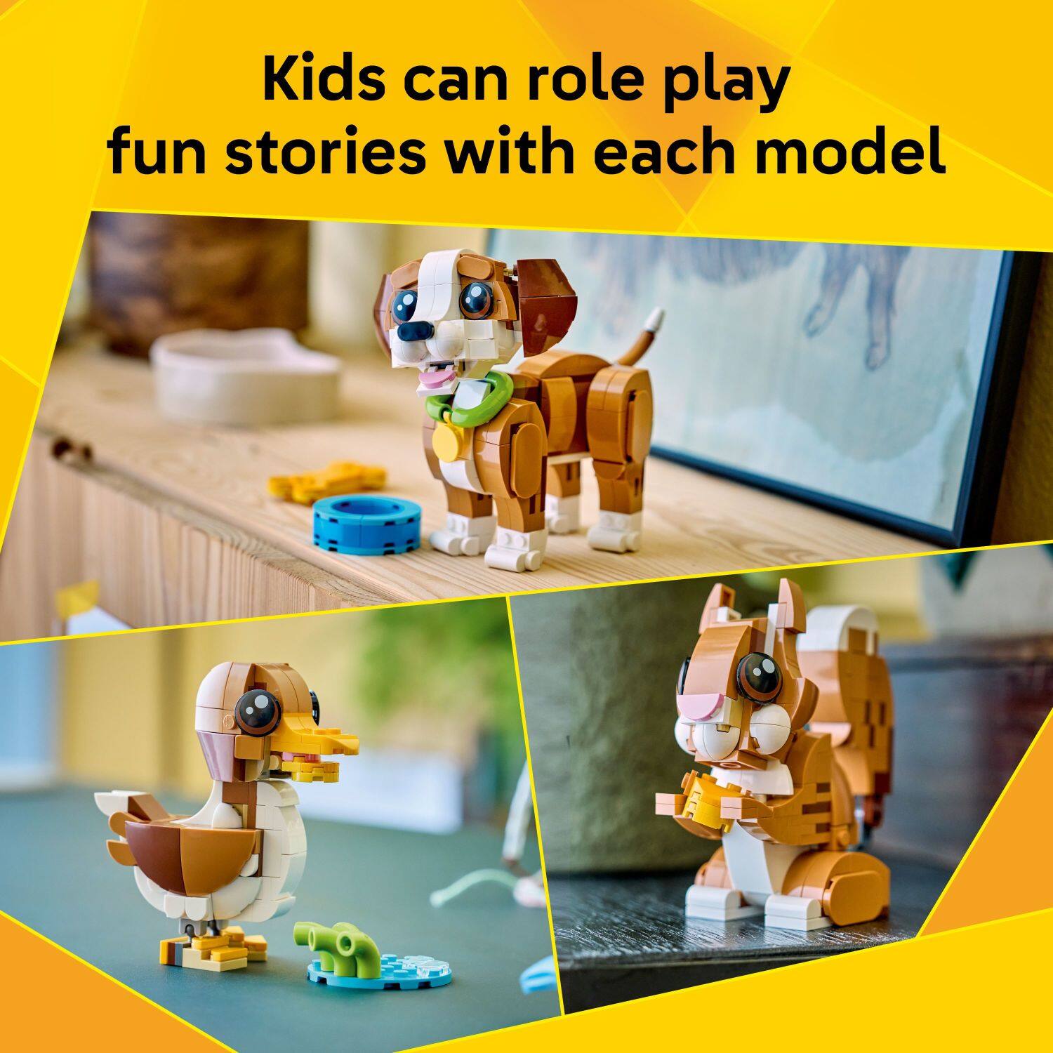 Kids can role play fun stories with each model