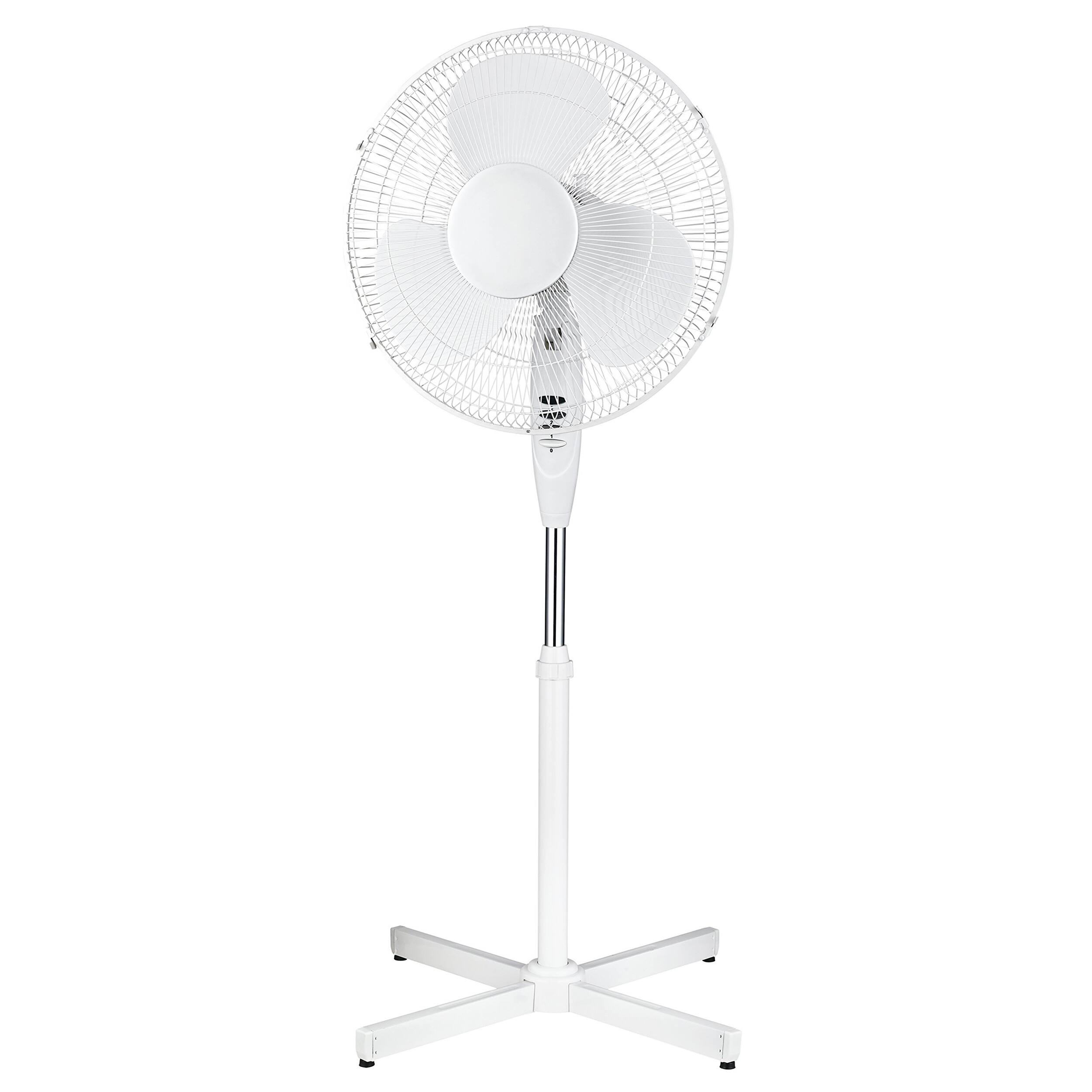 Alt View 1. Optimus - Optimus 16 in. Oscillating Stand Fan in White - White.