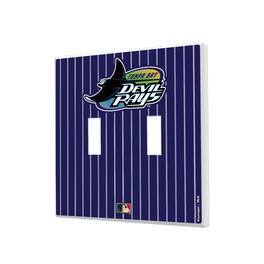 Keyscaper - Tampa Bay Rays 1998-2000 Cooperstown Pinstripe Double Toggle Light Switch Plate - Multicolor