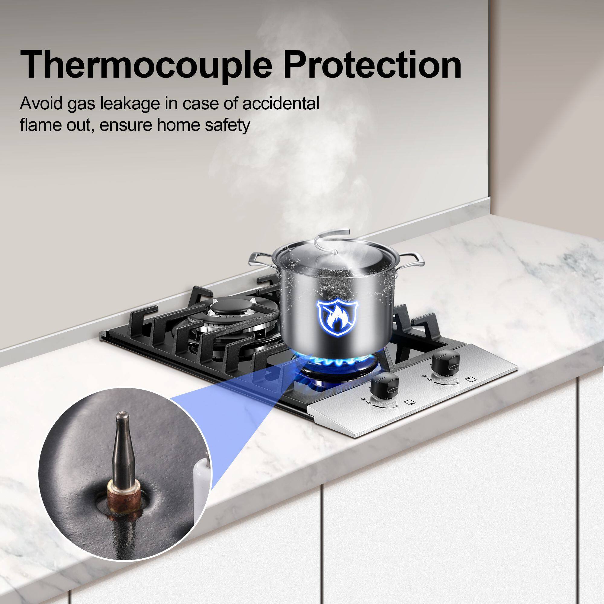 Thermocouple Protection

Avoid gas leakage in case of accidental flame out, ensure home safety