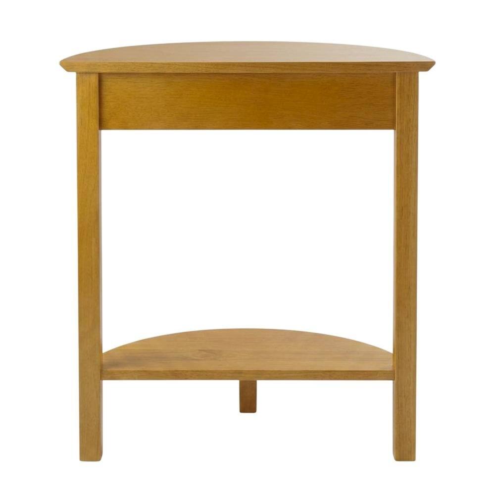 Alt View 1. FurniFact - Honey Corner Table with Solid and Composite Wood Finish for Modern Workspaces - Honey.