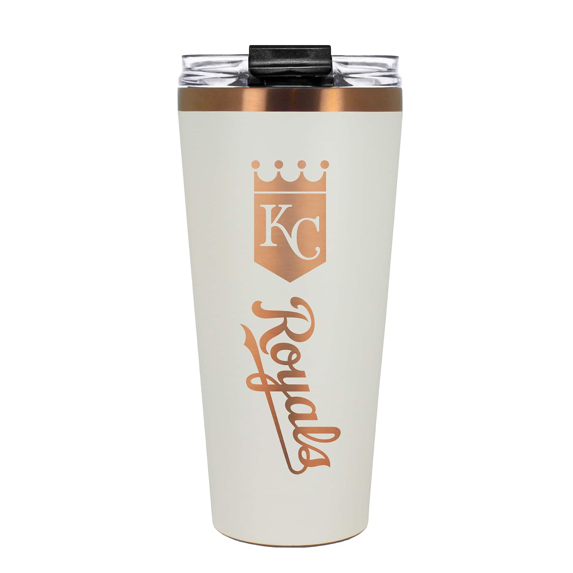 Front. Great American Products - Kansas City Royals 30oz. Big Slim Tumbler - Cream.