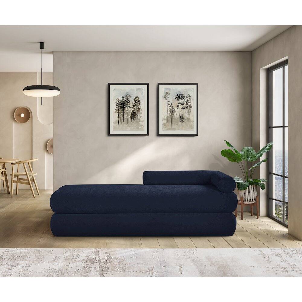 Alt View 1. Meridian Furniture - Kennedy Navy Chenille Fabric Bench - Blue.