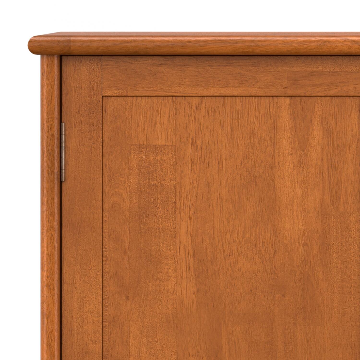 Alt View 8. Simpli Home - Draper SOLID HARDWOOD Mid Century 3 Door Sideboard Buffet in Teak Brown - Teak Brown.