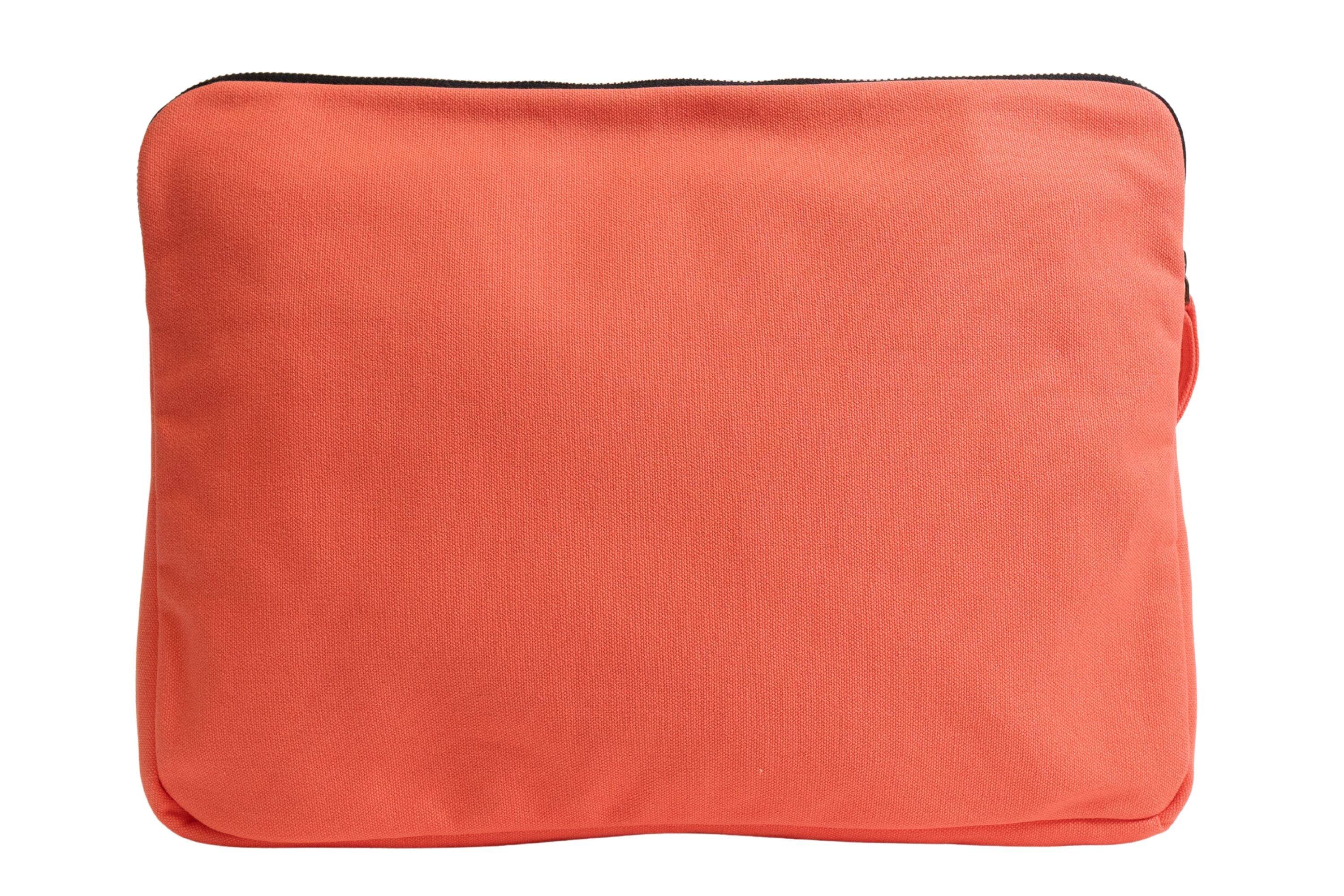Back. Terra Thread - Organic Cotton Laptop Sleeve 15 inches - Coral Pink.
