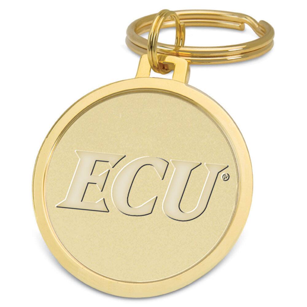 Front. Jardine - Gold ECU Pirates Team Logo Split-Wire Key Ring - Gold.