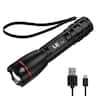 Lepro - Rechargeable LED Flashlight, 1000LM High Lumens, 5 Modes, Zoomable, IPX4 Waterproof Small Tactical Torch - Black