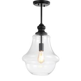 Jonathan Y - Adam 12" Adjustable Metal/Glass LED Pendant, Oil Rubbed Bronze - Oil-Rubbed Bronze