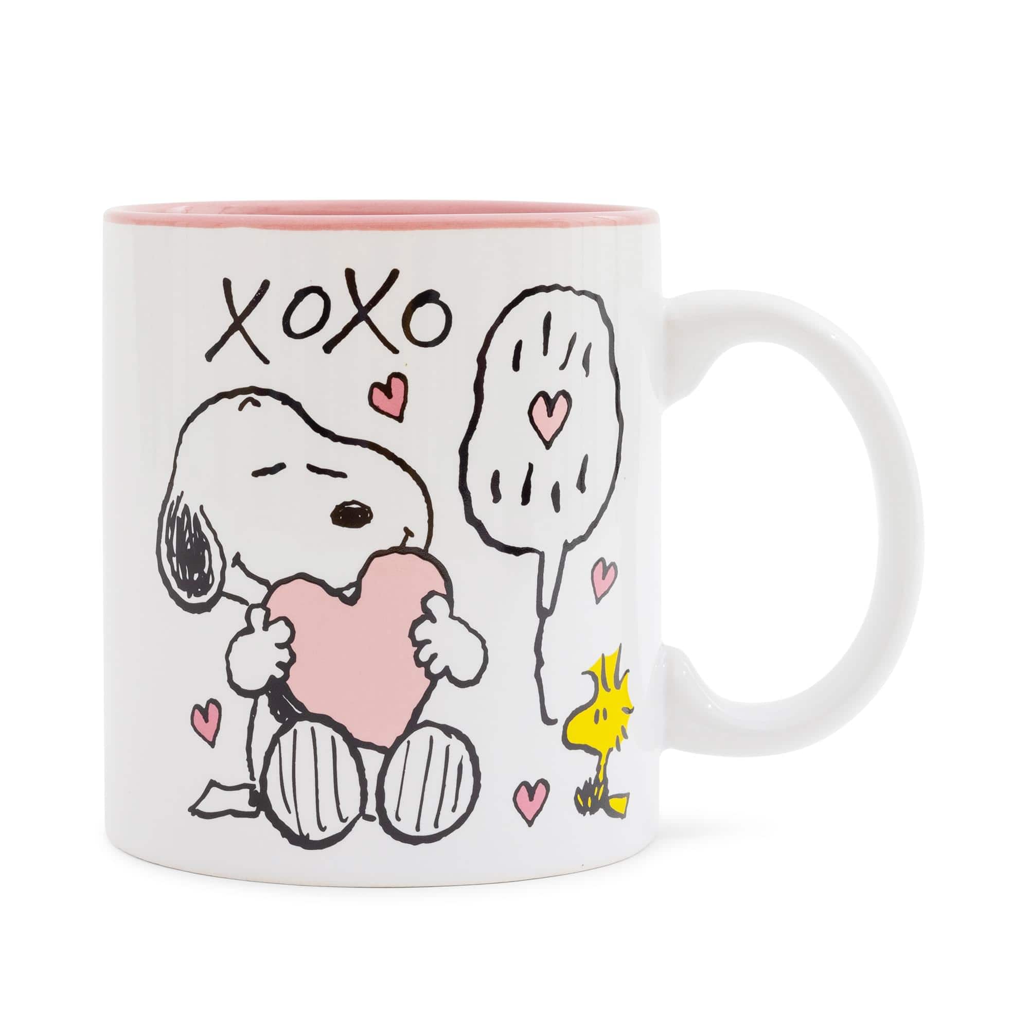 Silver Buffalo - Peanuts Snoopy and Woodstock Valentine's Day "XOXO" Ceramic Mug | Hold 20 Ounces - White