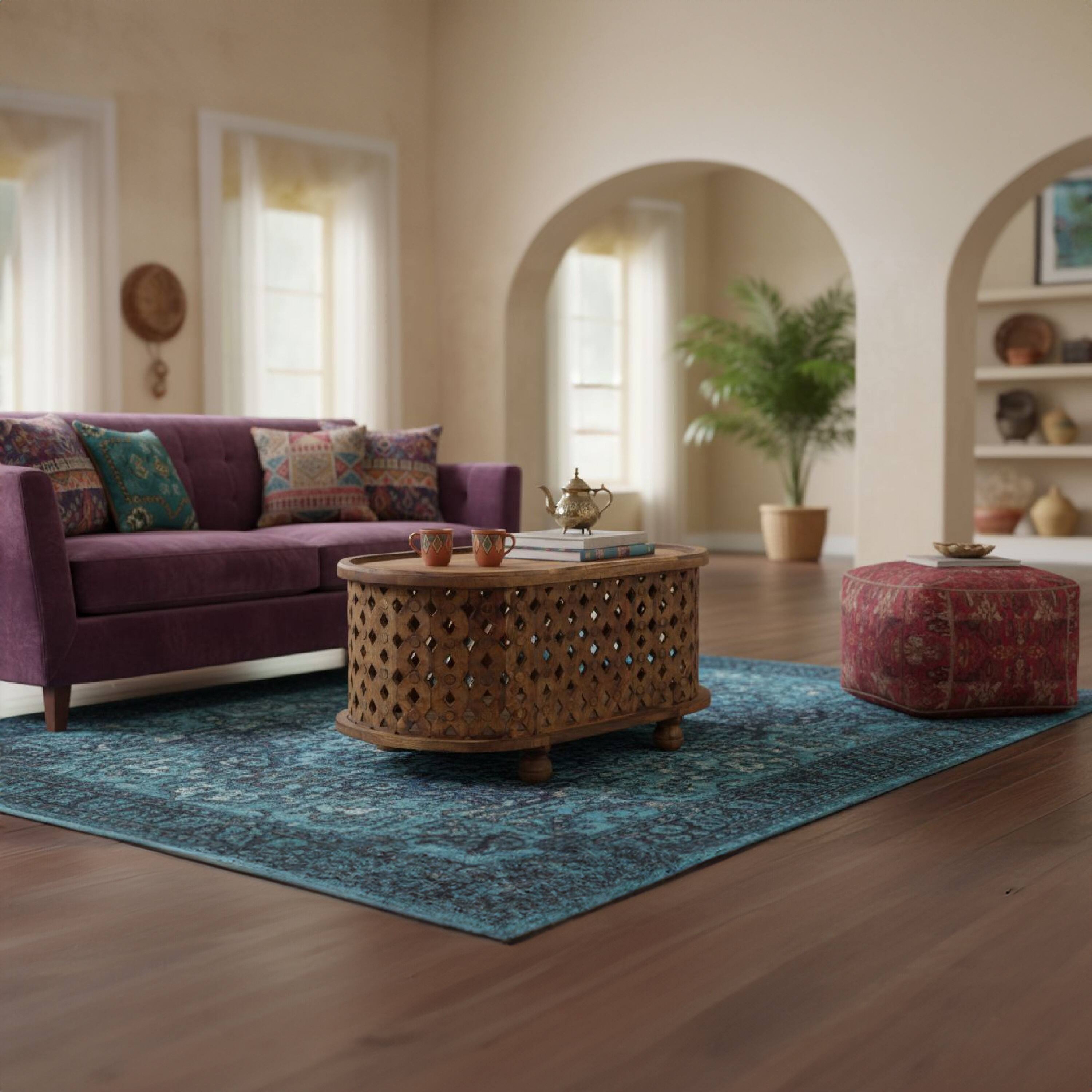 Alt View 10. Manhattan Lane - 36 Inch Handcrafted Oval Coffee Table, Intricate Cutout Design - Brown.