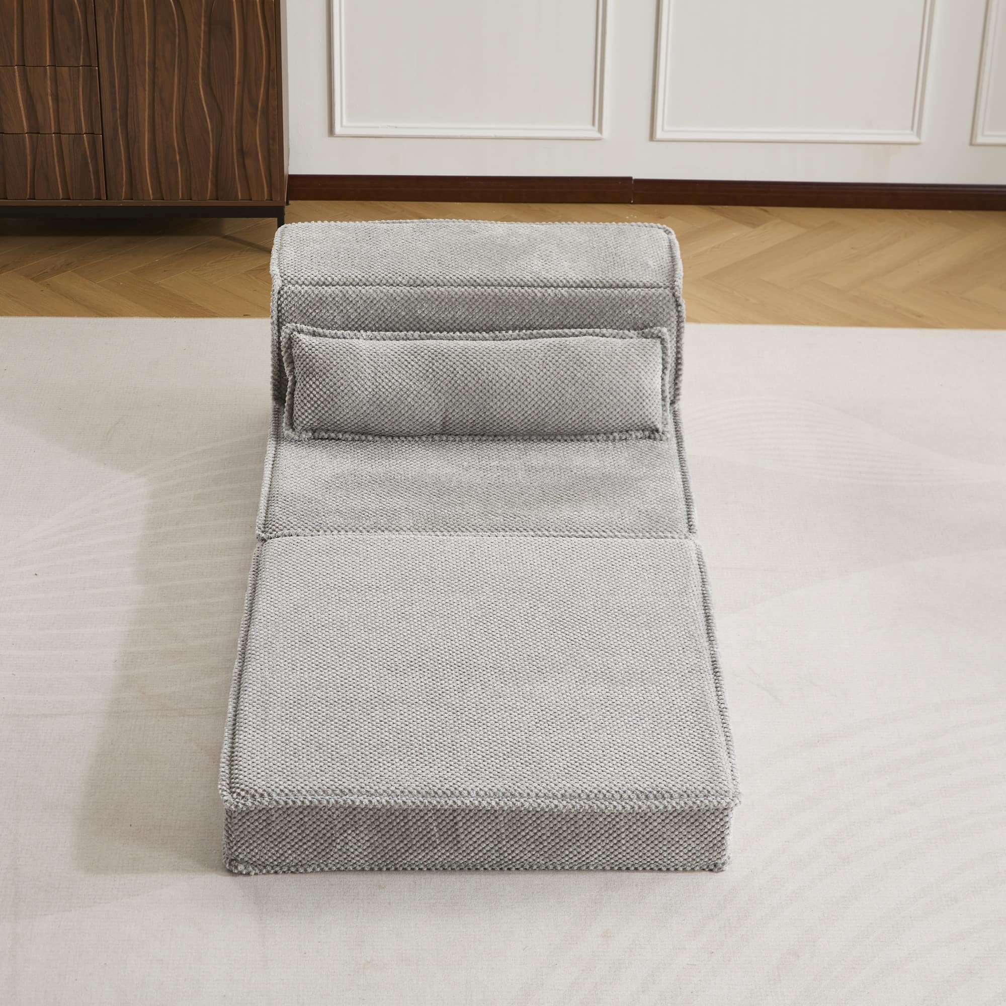 Boyel Living - Convertible Foam Floor Lounge Chair with Pillow - Light Gray price history on PriceWatchPro