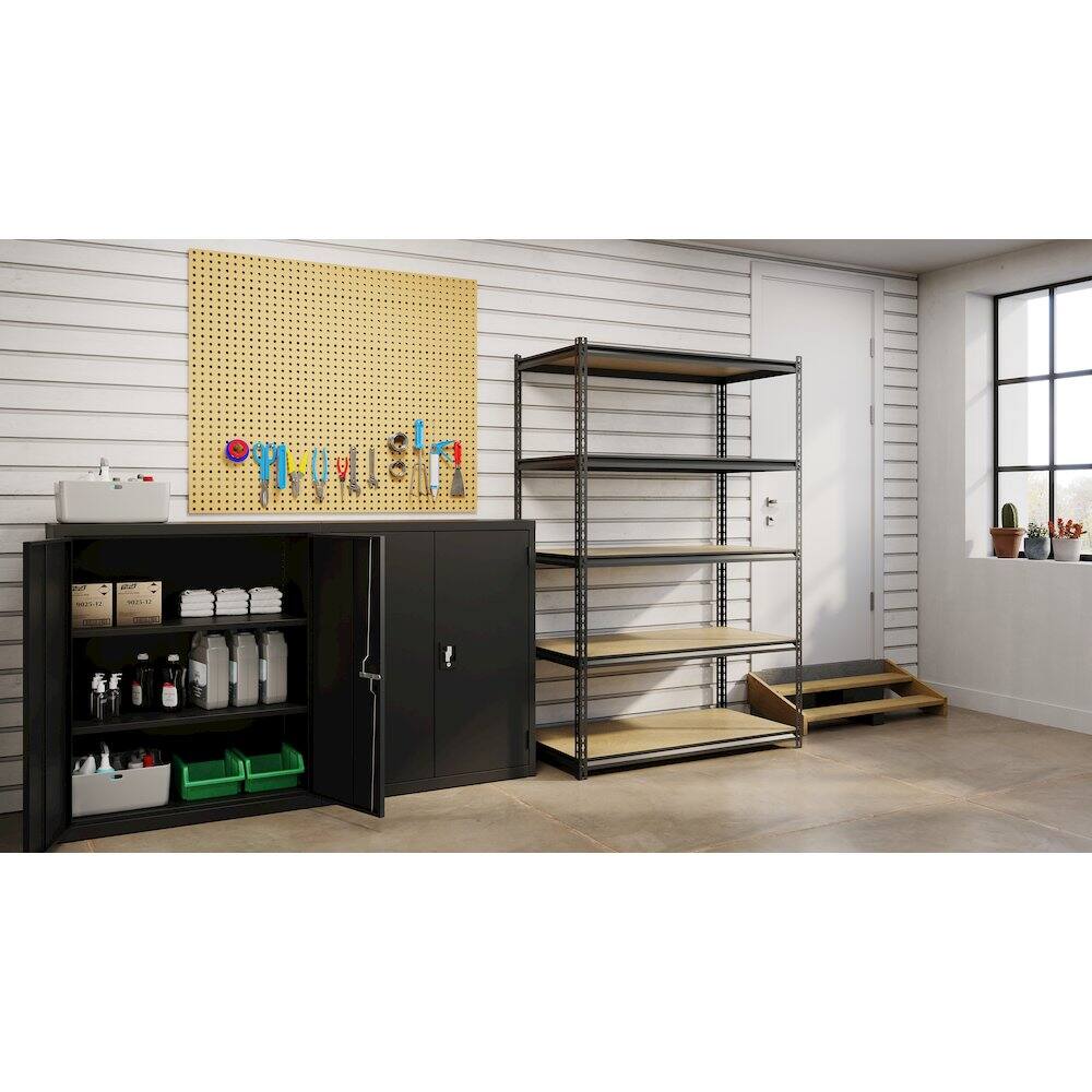 Alt View 1. Iron Horse - Iron Horse 2300 Riveted Steel Shelving 5-Shelf Unit, 24D x 48W x 72H, Black - Black.