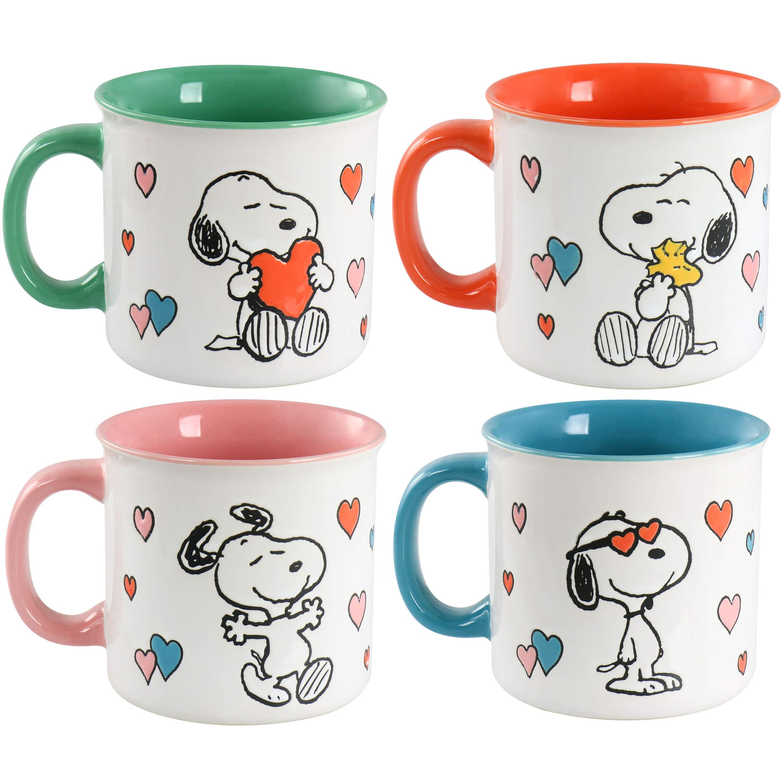 Peanuts - Mothers Love 4 Piece 21 Ounce Camper Mug Set Designs - Assorted