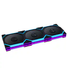 Lian Li - UNI FAN SL Flex 120mm Reverse Blade ARGB Fan, 3 Pack, Controller Included - (12RSL1F3B) - Black