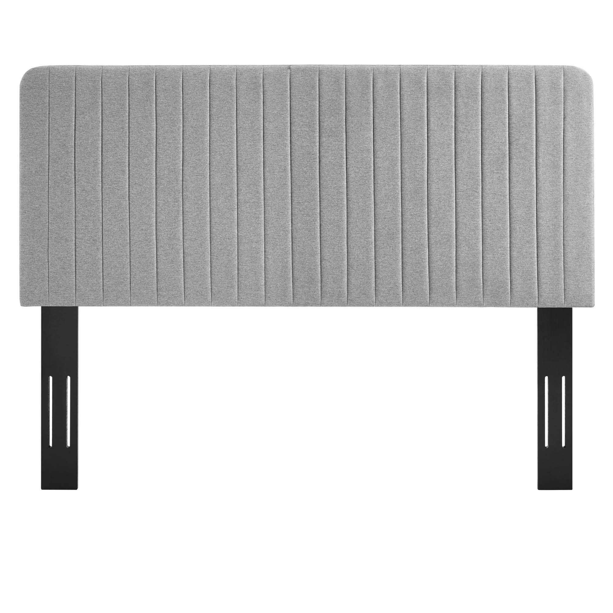 Alt View 2. Modway - Milenna Channel Tufted Upholstered Fabric King/California King Headboard by Modway - Gray.