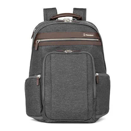 Front. Travelpro - Platinum Elite Laptop Travel Backpack, Fits up to 16 Inch Laptop - Vintage Grey.