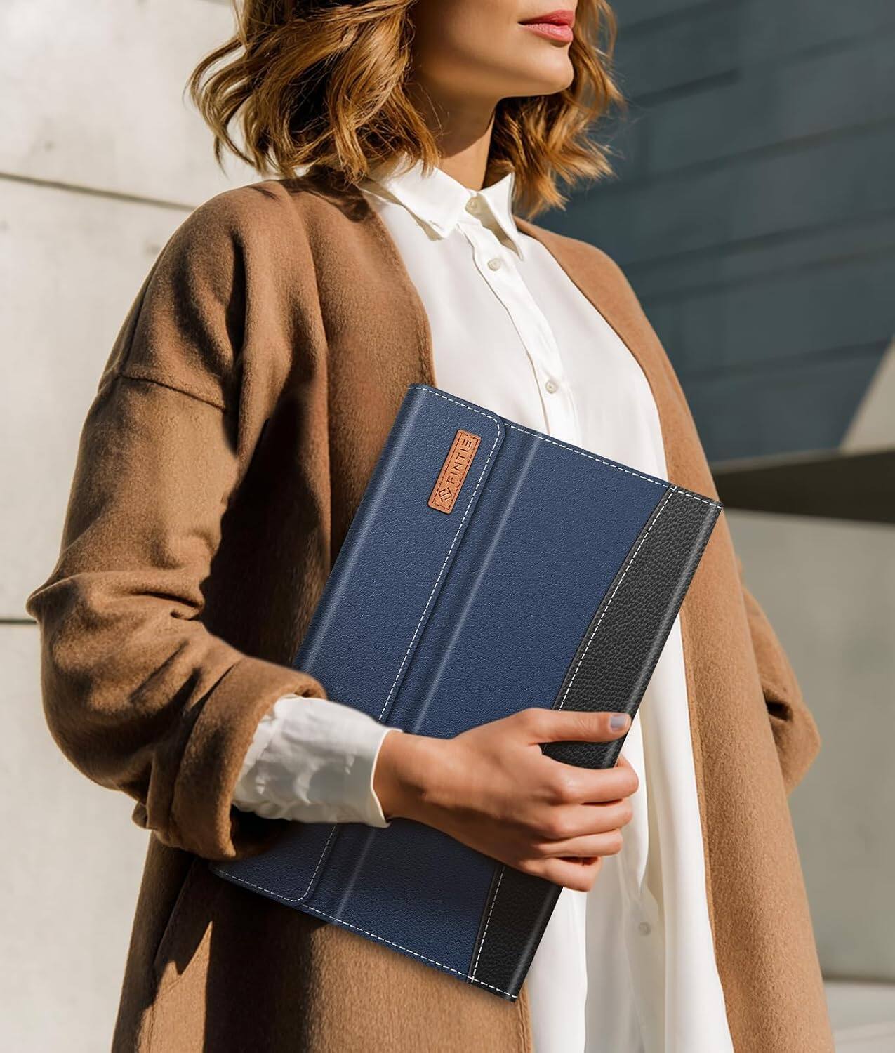 Alt View 4. Fintie - Portfolio Case for Samsung Galaxy Tab S12 Ultra / Tab S11 Ultra 14.6 Inch, Multiple Angles Business Cover with Pocket - Navy .