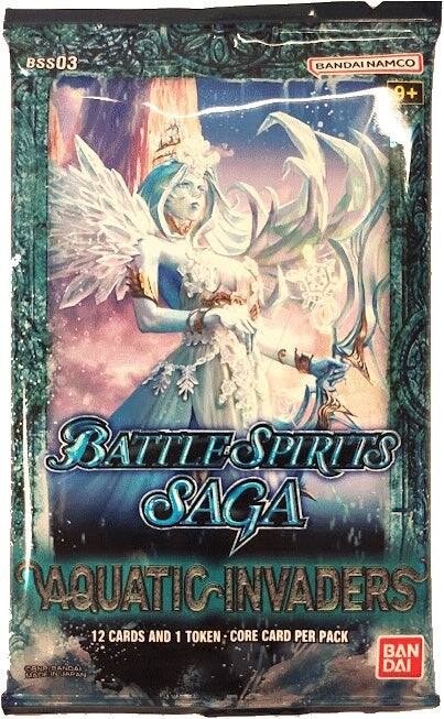 BSS03 BANDAI BANDAINAMCO NAMCO 9+ BATTLESPIRITS SAGA AQUATIC-INVADERS 12 CARDS AND 1 TOKEN CORE CARD PER PACK BAN AND BANDAI JAPAN