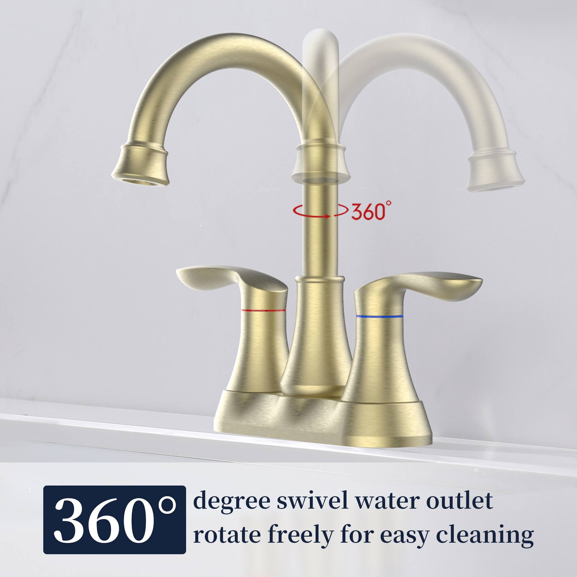 360° degree swivel water outlet  
rotate freely for easy cleaning