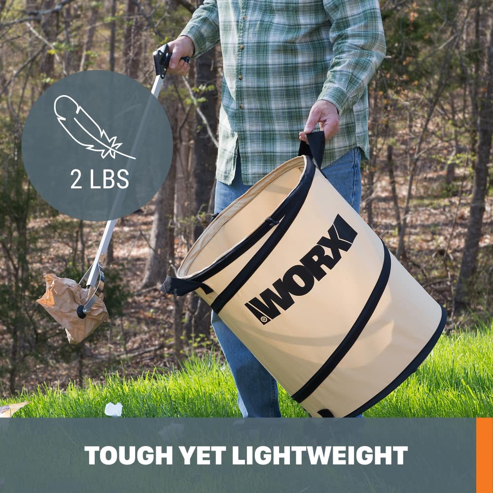 The text on the image reads "2 LBS LWORX TOUGH YET LIGHTWEIGHT."