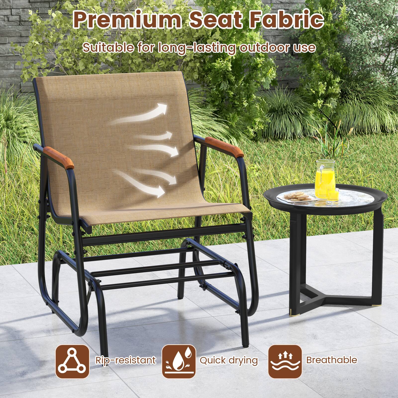 Premium Seat Fabric  
Suitable for long-lasting outdoor use  

- Rip-resistant  
- Quick drying  
- Breathable