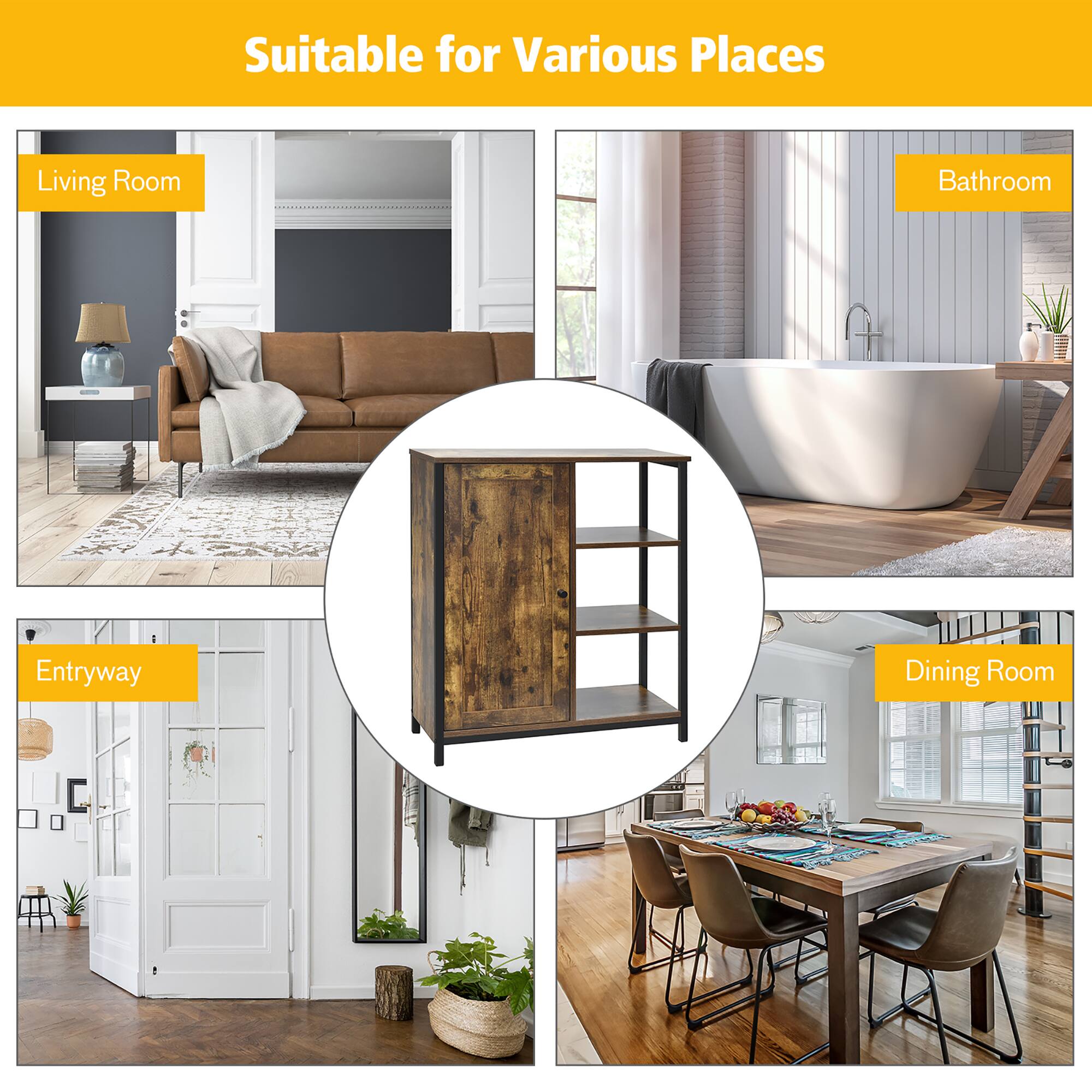 Suitable for Various Places

Living Room

Bathroom

Entryway

Dining Room