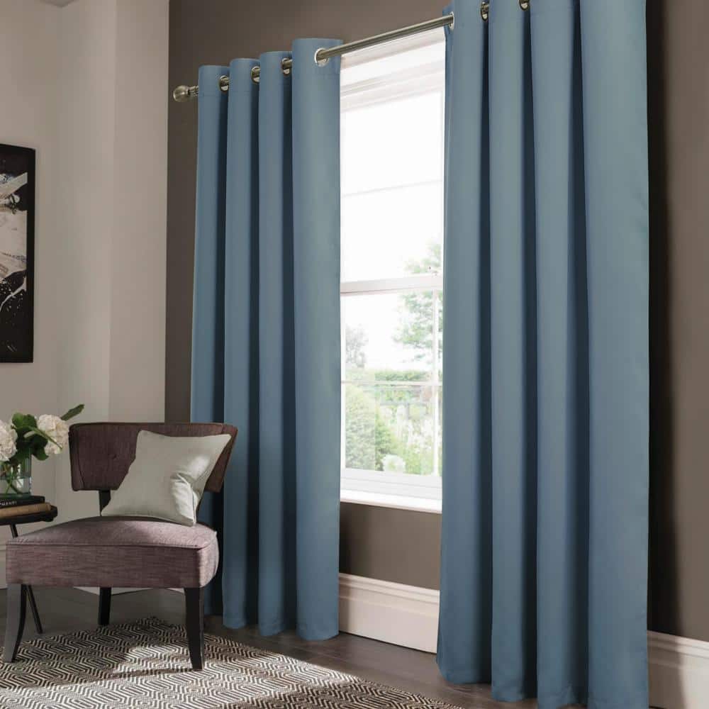 Photos - Other Decoration Rich Toys RT Designers Collection - Olivia Gray Anchorage Blackout Grommet Single Curtan Panel - 54x90" - Blue 