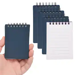 Unique Bargains - 4pcs 3x5 Inch Aesthetic Pocket Notebooks, Spiral Lined Pages Portable Flip Notes 80 Sheets/160 Pages Office - Blue