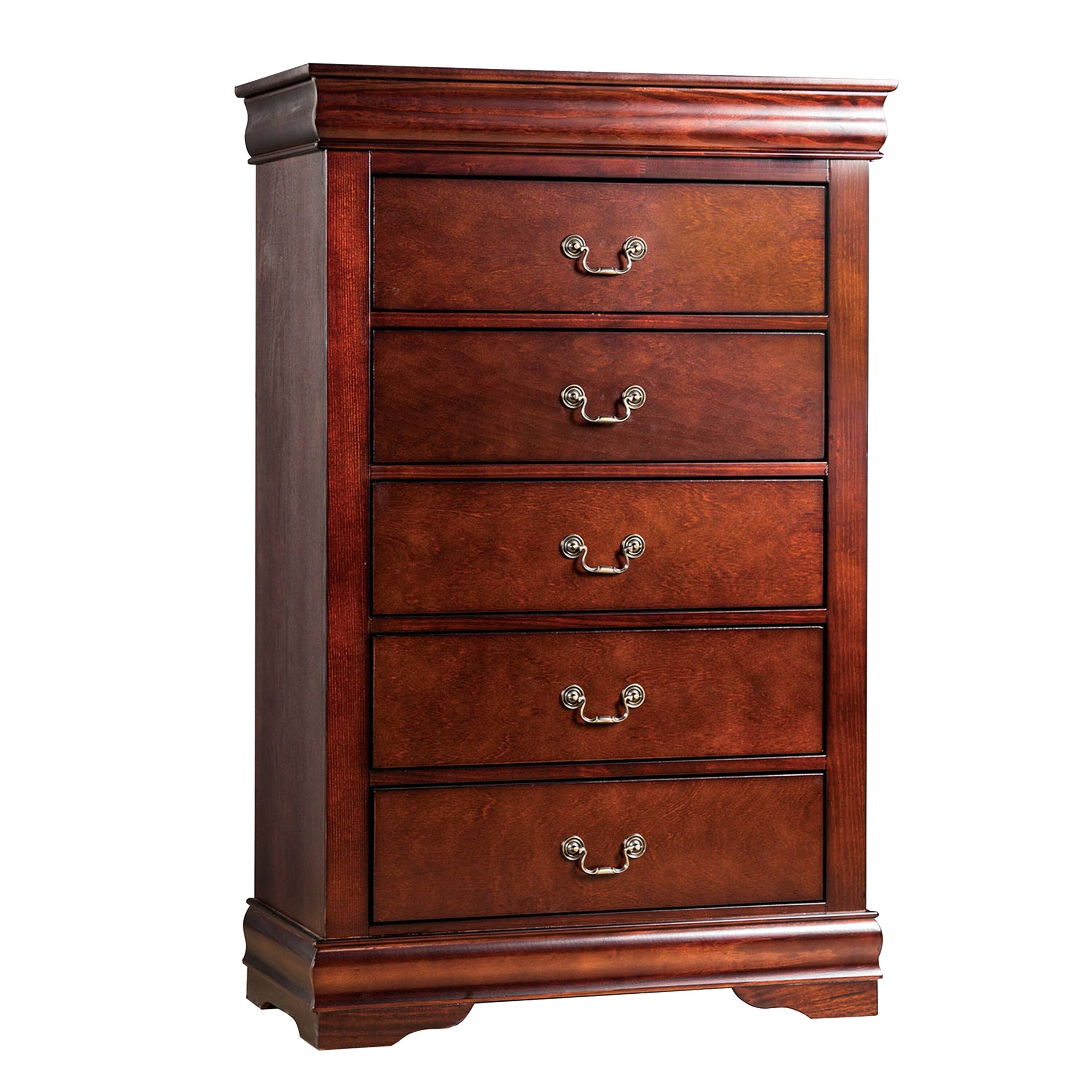 Alt View 2. Manhattan Lane - Poy Three Piece Full Size Bedroom Set, Metal Hanging Pulls - Dark Cherry Brown.
